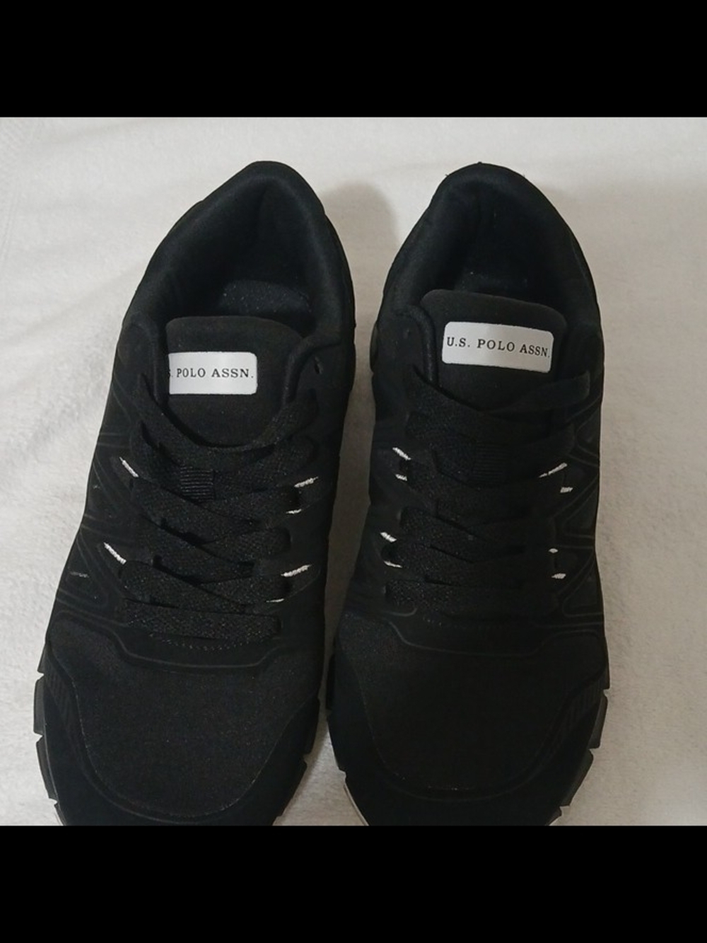U.S. Polo Assn. Women's Black Athletic Sneakers with Subtle White Accents